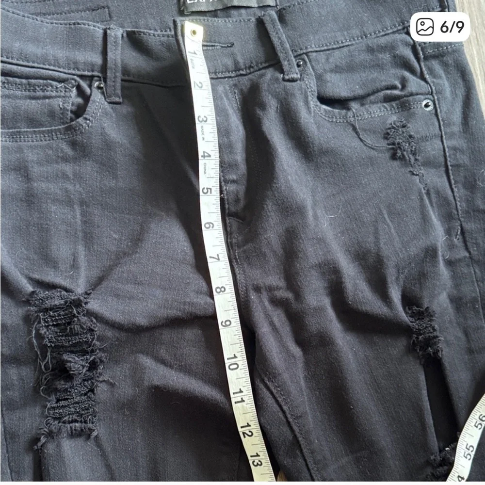 Express Black Ripped Skinny Jeans - long - Picture 4 of 7